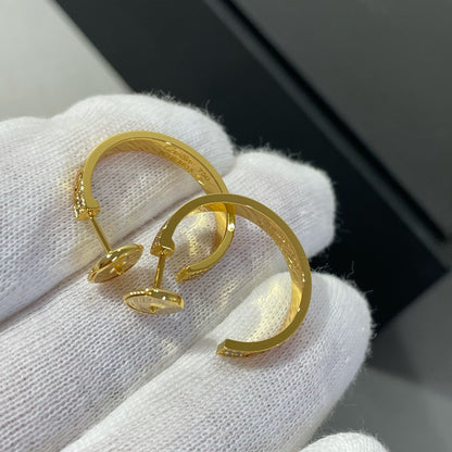[LOXURA]LOVE DIAMOND GOLD HOOP EARRINGS