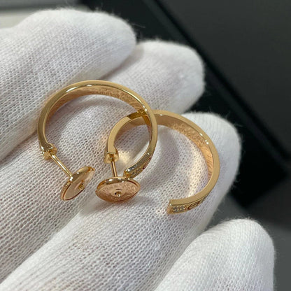 [LOXURA]LOVE EARRINGS 3.6MM DIAMOND PAVED