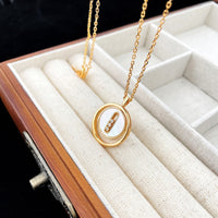 [LOXURA]LUCKY MOVE MOP PINK GOLD NECKLACE