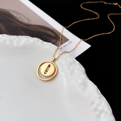 [LOXURA]LUCKY MOVE MOP PINK GOLD NECKLACE