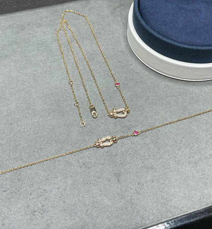 [LOXURA]FORCE 10 DIAMOND PINK GOLD NECKLACE