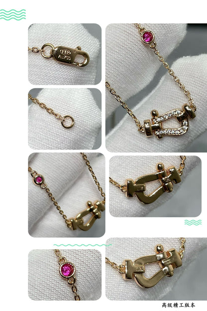 [LOXURA]FORCE 10 DIAMOND PINK GOLD NECKLACE
