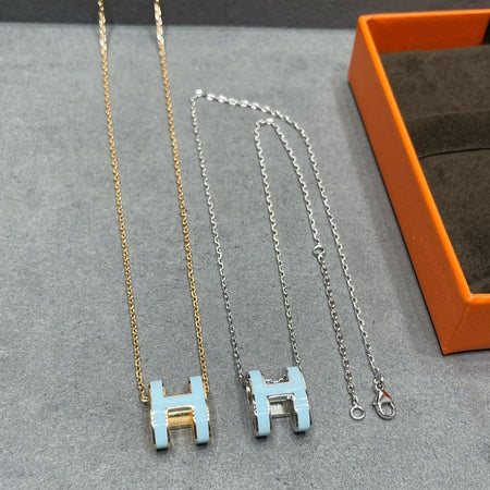 [LOXURA]POP H SKY BLUE NECKLACE