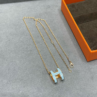 [LOXURA]POP H SKY BLUE NECKLACE