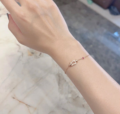 [LOXURA]FORCE 10 DIAMOND CHAIN LINK PINK GOLD BRACELET