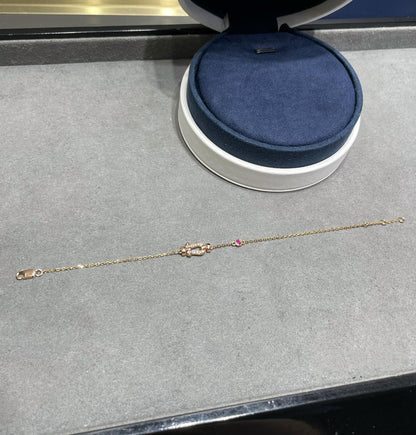 [LOXURA]FORCE 10 DIAMOND CHAIN LINK PINK GOLD BRACELET