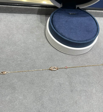 [LOXURA]FORCE 10 DIAMOND CHAIN LINK PINK GOLD BRACELET