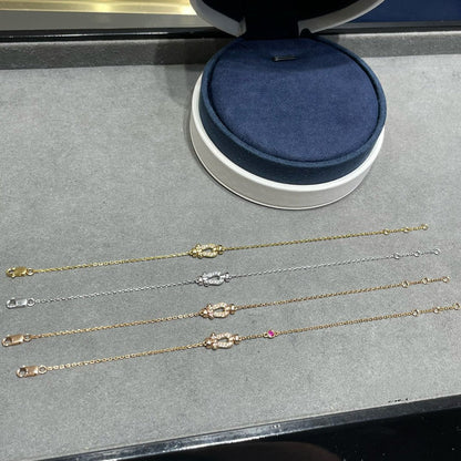 [LOXURA]FORCE 10 DIAMOND CHAIN LINK PINK GOLD BRACELET