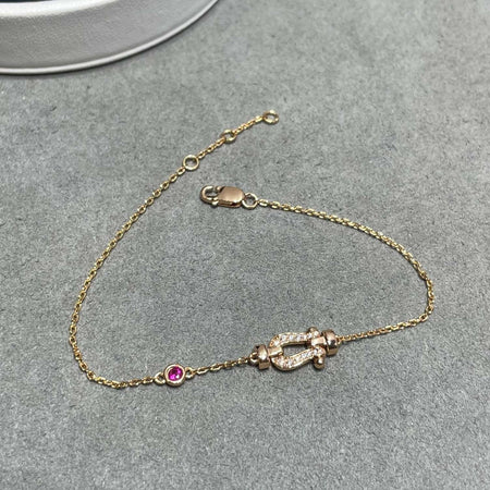 [LOXURA]FORCE 10 DIAMOND CHAIN LINK PINK GOLD BRACELET