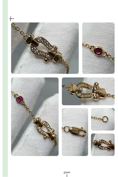 [LOXURA]FORCE 10 DIAMOND CHAIN LINK PINK GOLD BRACELET