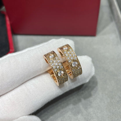 [LOXURA]LOVE 5.5MM DIAMOND PAVED EARRINGS
