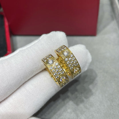 [LOXURA]LOVE 5.5MM DIAMOND PAVED EARRINGS