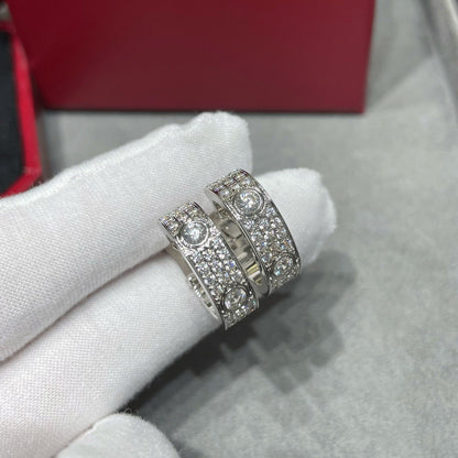 [LOXURA]LOVE 5.5MM DIAMOND PAVED EARRINGS