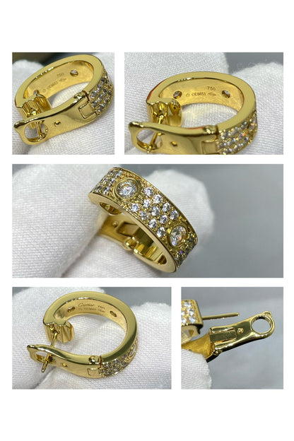 [LOXURA]LOVE 5.5MM DIAMOND PAVED EARRINGS