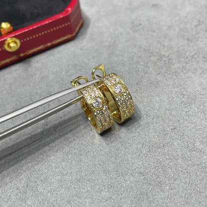 [LOXURA]LOVE 5.5MM DIAMOND PAVED EARRINGS