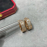 [LOXURA]LOVE 5.5MM DIAMOND PAVED EARRINGS