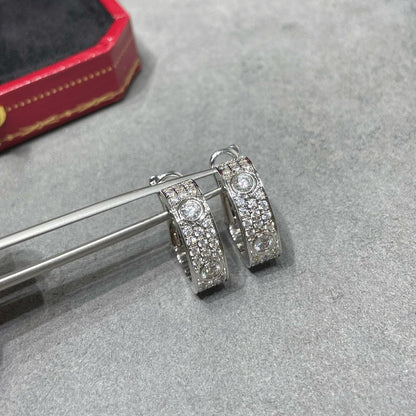 [LOXURA]LOVE 5.5MM DIAMOND PAVED EARRINGS