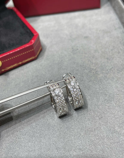 [LOXURA]LOVE 5.5MM DIAMOND PAVED EARRINGS