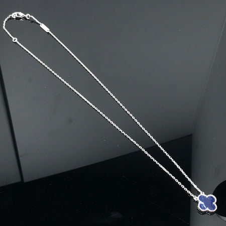 [LOXURA]CLOVER PIETERSITE SILVER LONG NECKLACE
