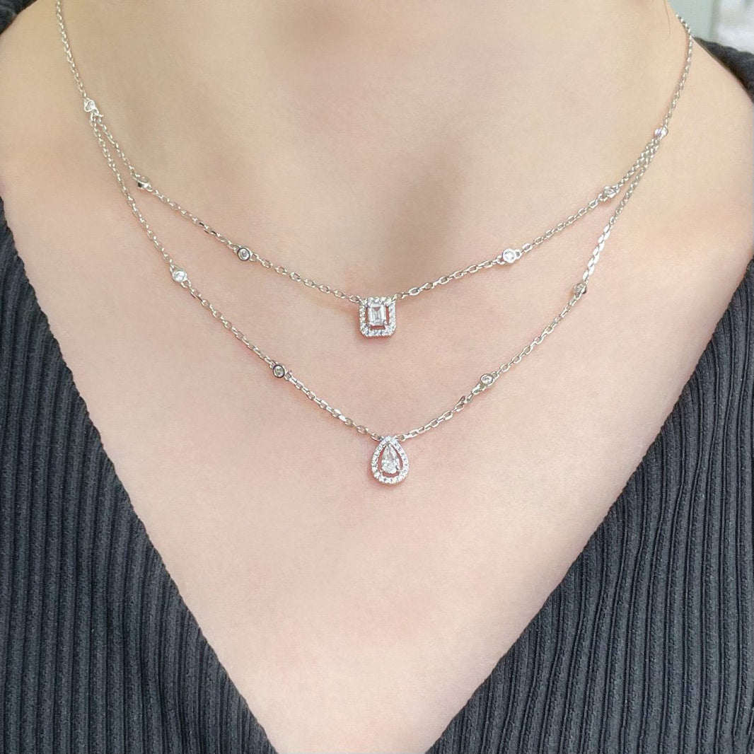 [LOXURA]MY TWIN 2 ROW DIAMOND NECKLACE