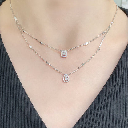 [LOXURA]MY TWIN 2 ROW DIAMOND NECKLACE