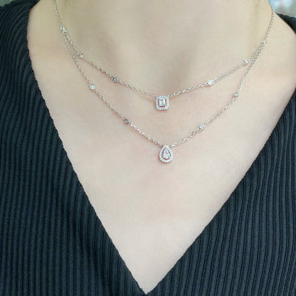 [LOXURA]MY TWIN 2 ROW DIAMOND NECKLACE