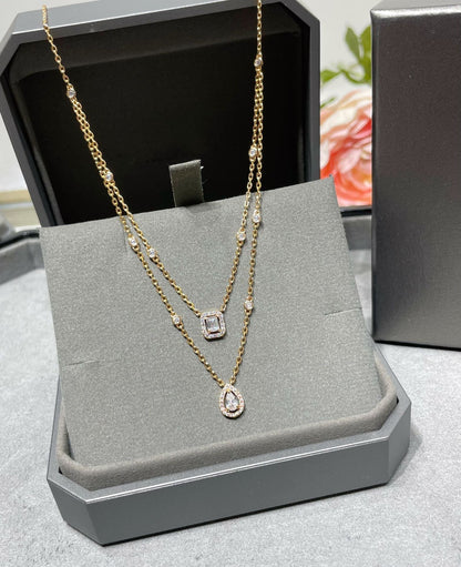 [LOXURA]MY TWIN 2 ROW DIAMOND NECKLACE