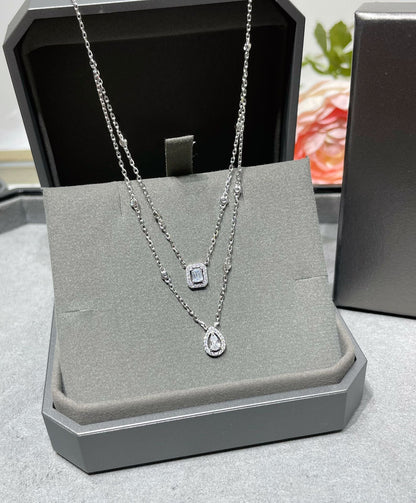 [LOXURA]MY TWIN 2 ROW DIAMOND NECKLACE