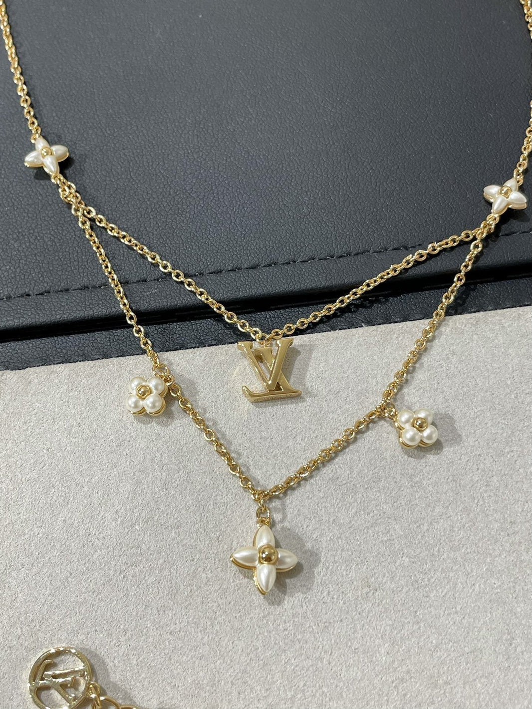 [LOXURA]FLOWERGRAM GOLD MOP DOUBLE ROW NECKLACE