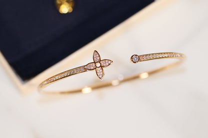 [LOXURA]IDYLLE GOLD OPEN BRACELET DIAMOND PAVED