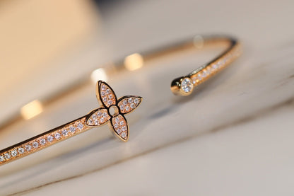 [LOXURA]IDYLLE GOLD OPEN BRACELET DIAMOND PAVED