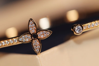 [LOXURA]IDYLLE GOLD OPEN BRACELET DIAMOND PAVED