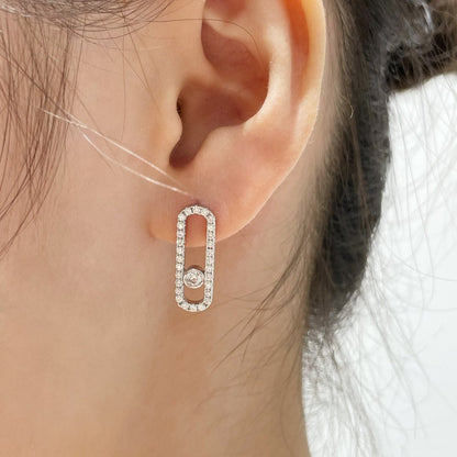 [LOXURA]MOVE UNO STUD DIAMOND PAVED EARRINGS