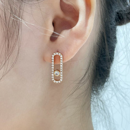 [LOXURA]MOVE UNO STUD DIAMOND PAVED EARRINGS