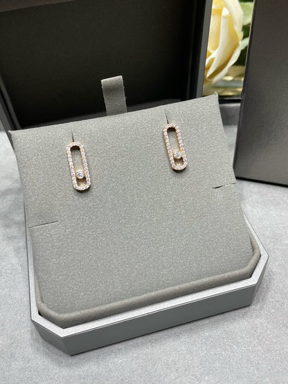 [LOXURA]MOVE UNO STUD DIAMOND PAVED EARRINGS