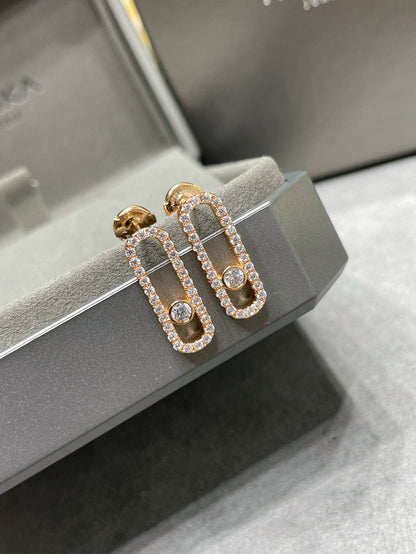 [LOXURA]MOVE UNO STUD DIAMOND PAVED EARRINGS
