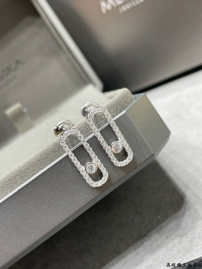 [LOXURA]MOVE UNO STUD DIAMOND PAVED EARRINGS