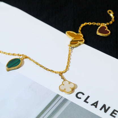 [LOXURA]LUCKY SPRING 5 MOTIF GOLD BRACELET