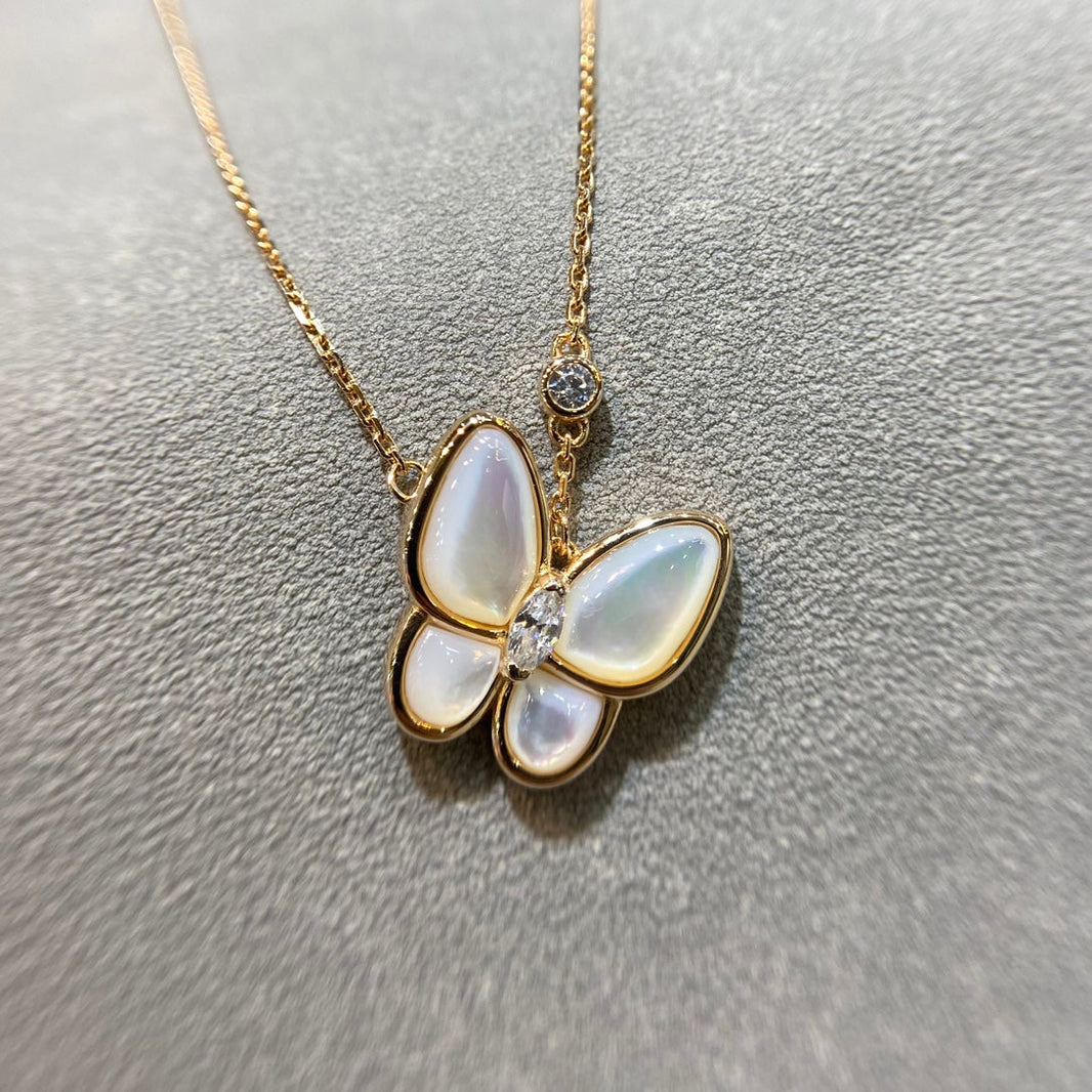 [LOXURA]BUTTERFLY MOP DIAMOND NECKLACE