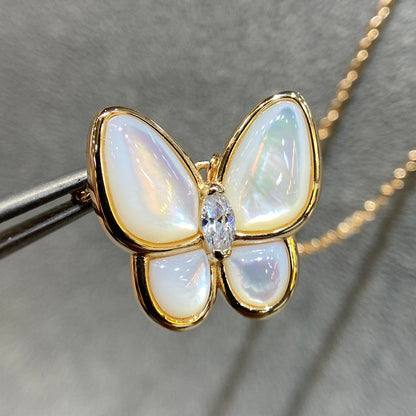 [LOXURA]BUTTERFLY MOP DIAMOND NECKLACE