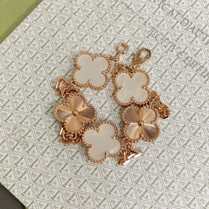 [LOXURA]CLOVER WHITE PEARL MOP 5 MOTIF BRACELET COLLECTION