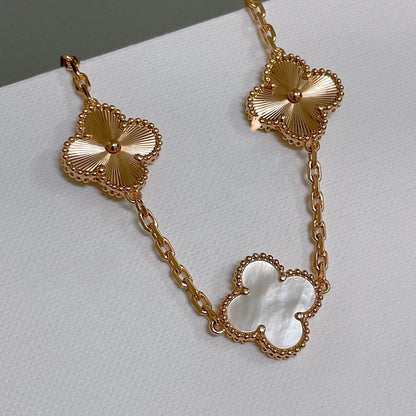 [LOXURA]CLOVER WHITE PEARL MOP 5 MOTIF BRACELET COLLECTION