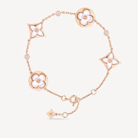 [LOXURA]STAR AND SUN 4 MOTIF WHITE MOP PINK GOLD BRACELET