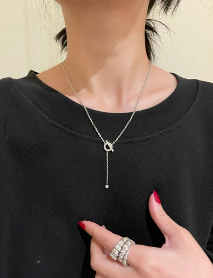 [LOXURA]FINESSE SILVER DIAMOND NECKLACE