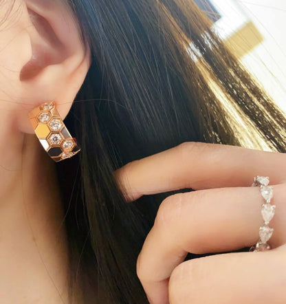 [LOXURA]BEE LOVE DIAMOND HOOP EARRINGS