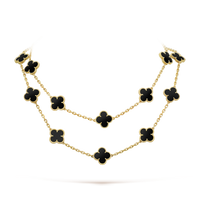 [LOXURA]CLOVER 20 MOTIFS ONYX NECKLACE