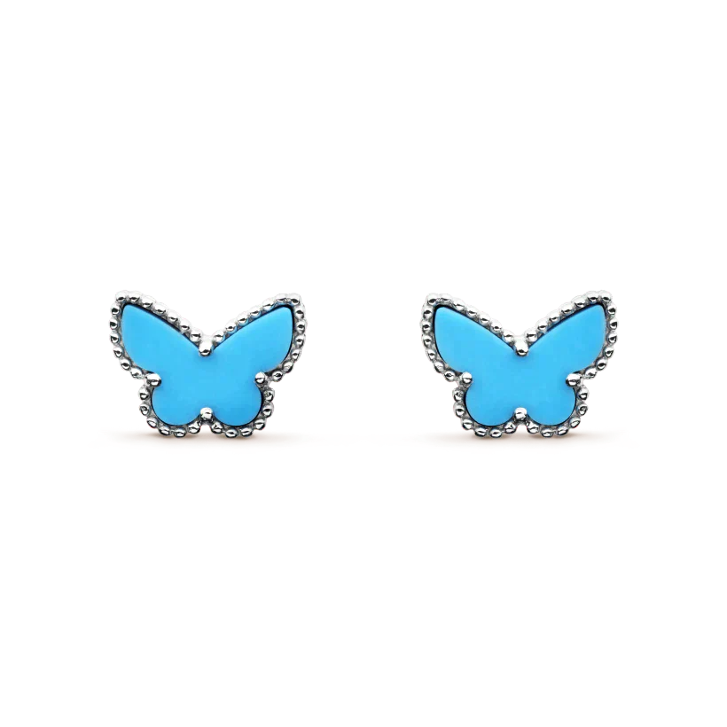 [LOXURA]BUTTERFLY TURQUOISE EARRINGS SILVER