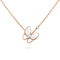 [LOXURA]BUTTERFLY MOP DIAMOND NECKLACE