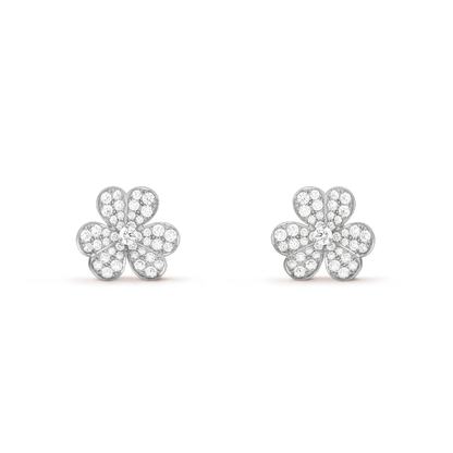 [LOXURA]CLOVER COMOS DIAMOND EARRINGS SILVER