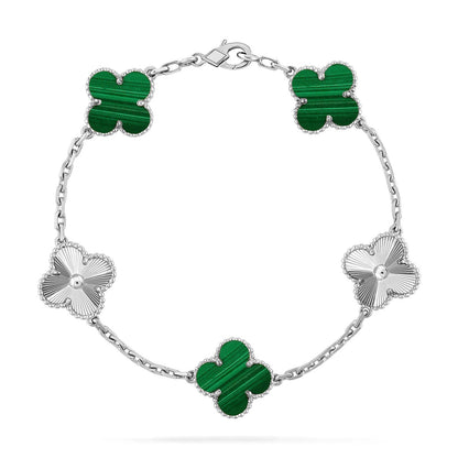 [LOXURA] CLOVER 5 MOTIF MALACHITE BRACELET COLLECTION